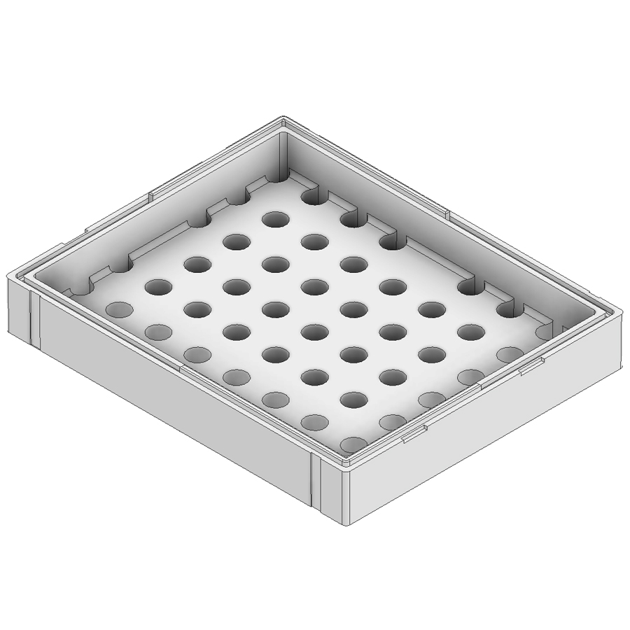 40¼ x 32 x 6½" ID, GE92 SMPT Small Perforated Tray