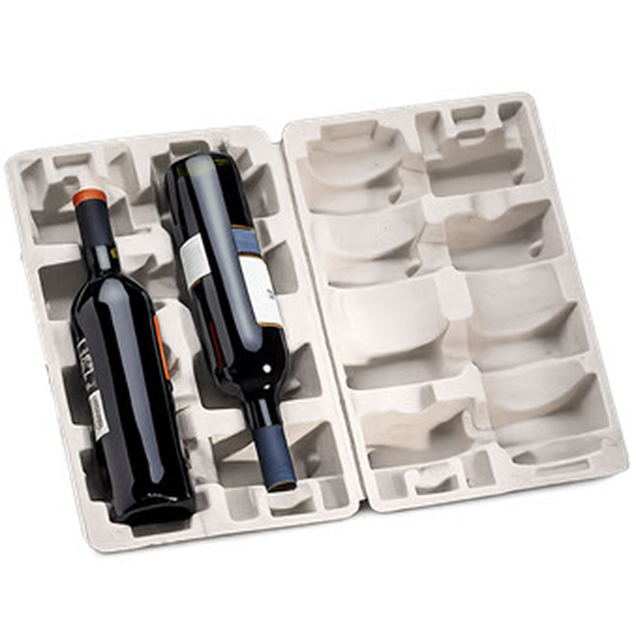 Pulp Fiber Wine Shippers WB12, 2 Bottle Tray
