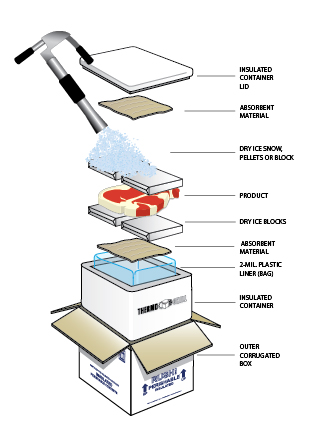 Dry Ice Packaging Diagram